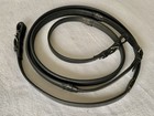 58  Nunn Finer England Black Equus Pimpled Rubber Grip  Leather Reins nice Cond