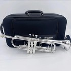 New Bb Silver Plated Brass Professional Trumpet Instrument With Case-