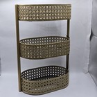 Vintage Style Three -tier Gold Metal Mirrored Tray Vanity Makeup Stand 12 h 8 l