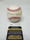 Warren Spahn Signed Rawlings Official National League Baseball Jsa Coa Braves A2