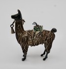 Vintage 925 Sterling Llama Figurines Filigree Ornament 2 1 2  H