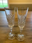 2 Elegant Galway Crystal Champagne Flutes Bride   Groom Toasting Glasses New