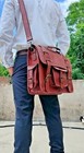 Leather Messenger Backpack School Shoulder Satchel Laptop Briefcase Bag