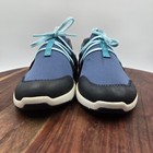Olukai Miki Li Shoes Women s 9 Blue White Comfort Lace Up Casual Sneaker Leather