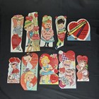 Vtg 1950s 1960s Lot Of 10 Die Cut Valentine s Day Cards Kitsch Holiday Ephemera