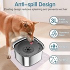 3l Dogs Water Bowl 101oz Stainless Steel Cat Bowl No Spill Slow Water Feeder Pet