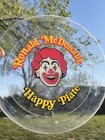 Lot Of  6  Vintage Ronald Mcdonald Happy Plates- Clear transparent W  Clown Logo