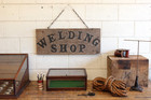 Vintage Industrial Welding Hand Painted Naive Advertising Trade Sign Wood