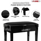 5 Core Piano Bench Height Adjustable Padded Cushion Solid Wood Keyboard Stool