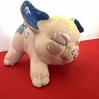 A Most Adorable Vintage Kay Finch Flowery California Pottery Winking Piglet