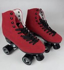 New Foxy Red Suede Roller Skates Womens Size 9 Quad 58x32
