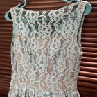 Vintage Blue Lace Cocktail Dress  Metal Zipper Closure