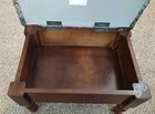  Wood Footstool  With Turned Wood Legs   Frame Stool Vintage 