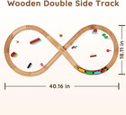 Wooden Train Set For Toddler With Double-side Train Tracks Fits Brio  Thomas  Me