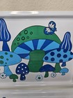 Vintage Mcm Mushroom Flower Power Plastic Trays Mid Century Modern Groovy Hippy