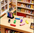 9 Assorted Faux Pocket Lighter   Tray Dollhouse Miniature 1 12 Scale Store