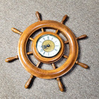 16  Nautical Wooden Ship Steering Wheel Pirate Decor Wood Clock Fishing Boat