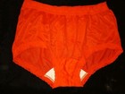 Vintage Lorraine Ruby Red Silky Soft Sheer Nylon Lace Sissy Granny Panties S Euc