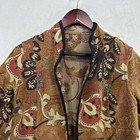 Vintage Jacket Womens S Honey Brown Floral Tapestry Long 90s Artsy Art To Wear