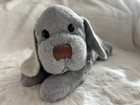 Animal Alley Gray Blue Dog Stuffed Plush Chenille Vtg Bean Bag Toysrus Floppy
