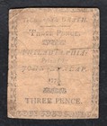 Pa-209 April 10  1777 3d Three Pence Pennsylvania Colonial Currency Note