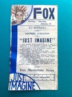 Vtg 1930 Just Imagine Film Flyer Fox Movietone Scifi Program From Asiatic Fleet