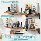 Wall Mount Bookshelf Set 3pcs  With Bookends   Hooks  Wood Floating Shelves