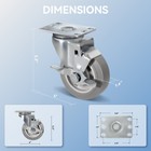 4  Heavy Duty Casters  Rubber  Wheel Capacity Up To 1200 Lb