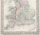 1875  England - Wales  Map Original S a  Mitchell   13x10 5  London - Liverpool