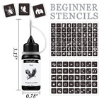 Temporary Tattoos   Stencils Kit  Black Red Brown Green Purple Blue Orange