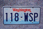 Washington State Patrol License Plate Police - Nice Original