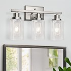 Ascher Bathroom Vanity Light Fixtures 3 Light Wall Sconces Lighting Clear Glass