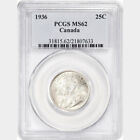 Canada  1936 George V Twenty Five Cents  25 Cents Pcgs Ms 62  972 094 Mintage 