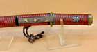 Japanese Edo Red Lacquer Tanto  Signed Blade   Complete Fitting Set
