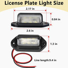 2 Pcs White Led License Plate Light  6-smd Waterproof Tag Lights  12v-24v Dc Lam