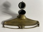 Art Nouveau Bronze Brass Inkwell Early Deco Antique Ink Well Victorian