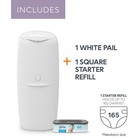 Diaper Genie Compact Pail White 165 Ct Square Refill Infant Nursery Pail