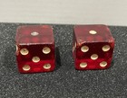 Bakelite Cherry Red Dice Large 1 1 4    Lot Of 2 Vintage Dice 78 Grams