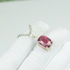 18ct Gorgeous Red Ruby Necklace Jewelry  Birthstone 925 Sterling Silver Pendant 