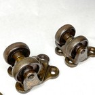 Set Of 4 Antique Cast Iron Payson 42 Double Wheel Industrial Casters Swivel Tilt