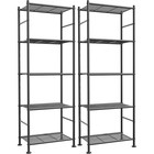 5-tier Metal Shelving Unit Storage Rack Space-saving Heavy-duty Organizer Shelf