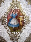 1800 s Victorian Valentine Card W  Stunning Gold Accents   Die Cut Scrap 