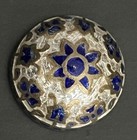 Antique Early 20th India Peasant Button Champleve    Basse Taille Enamel C 1900