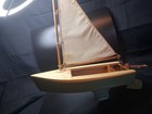 Vintage Wooden Pond Yacht Model 19 Inches Tall By 14 Inches Long Great Condition