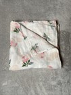 Aden Anais Floral Baby Blanket Flowers Pink Rose Soft White Muslin Swaddle Lovey