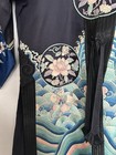 Antique Chinese Blue Silk Embroidered Jacket Peonies Beautiful Colors  has Flaws