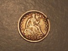 1848 Seated Liberty Half Dime  abt  Xf  Large Date  Rare    Attractive 