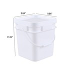 Ponpong 4-pack 3 Gal Plastic Square Food Grade Bucket With Lid And Handle  White
