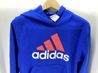 Adidas Sweatshirt Hoodie Youth Boys Xl Royal Blue Pullover Big Logo Long Sleeve