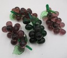 Vtg Lot Of 4 Art Glass Purple Grape Cluster Bunch Wine Sommelier Winery Vineyard